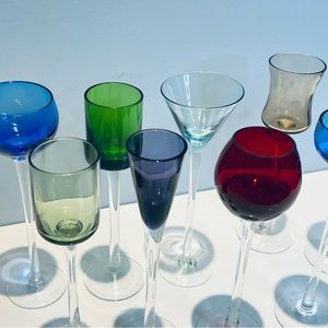 9 Mini Long Stem Glasses Set Multicolore